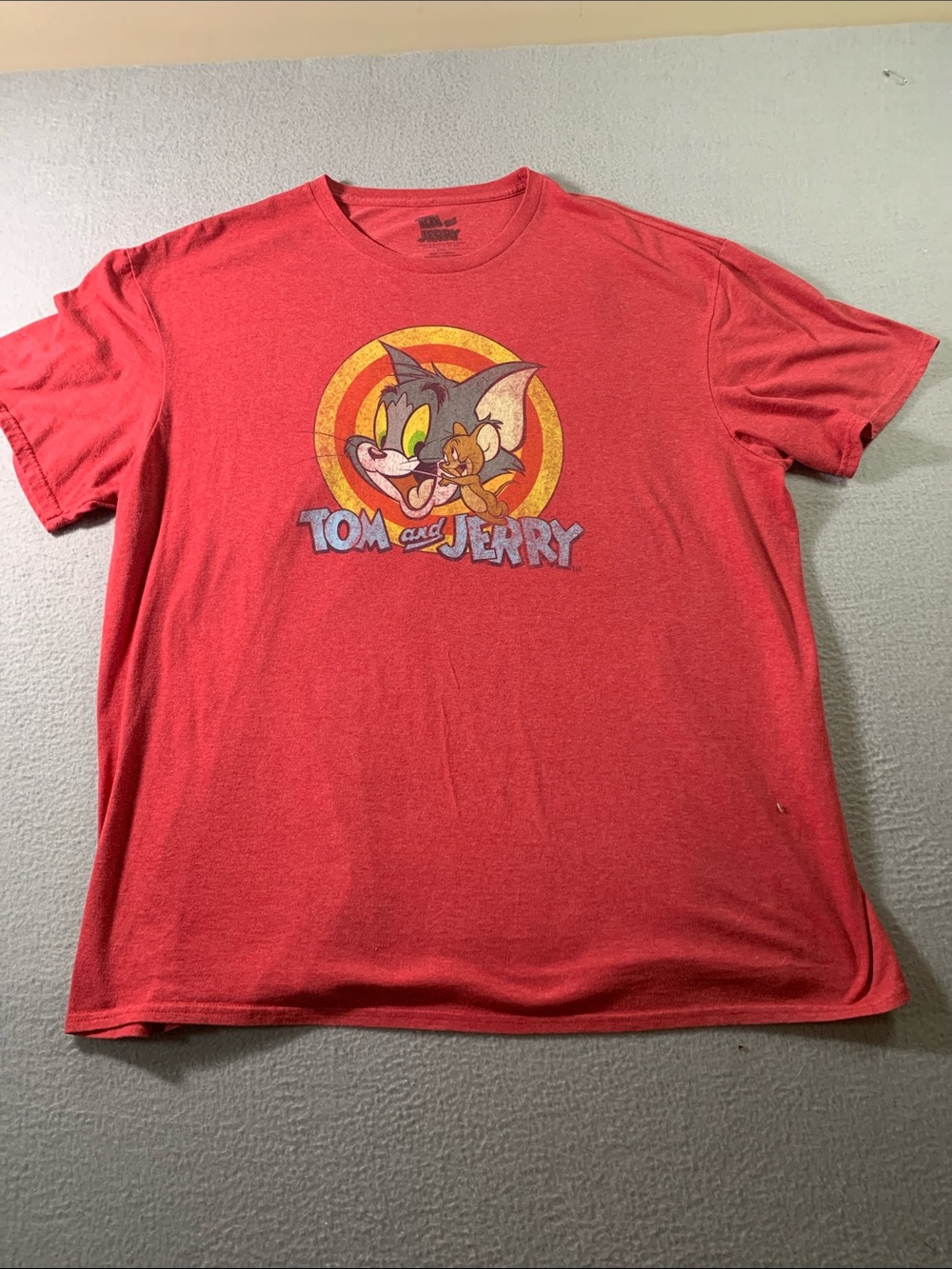 Tom and Jerry Red Graphic Short Sleeve Tee size 2XL